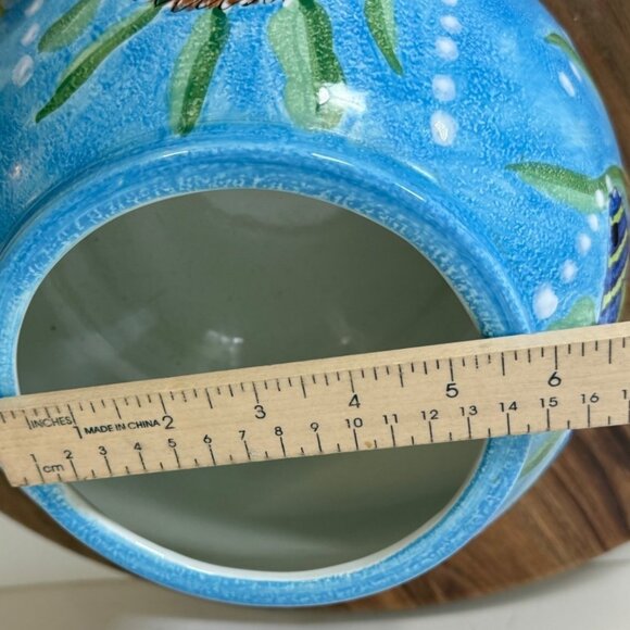 Tropical Ocean Fish Bowl Planter Coastal Beach House Decor Sea Art By Jay Import - Picture 12 of 16